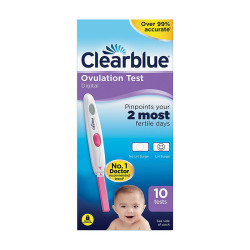 CLEARBLUE Skaitmeninis Ovuliacijos Testas (dvi vaisingiausios dienos), 10 vnt.